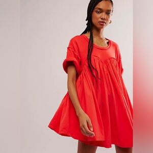 NWOT Free People Catalina Mini Dress Red Orange Women’s Medium OB1740050